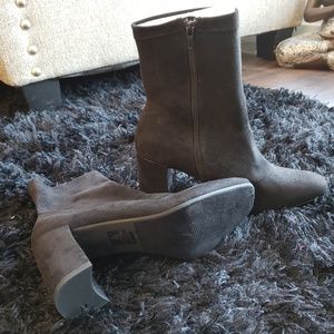 Black suede sock boots